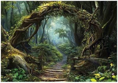 WALLARENA - Fotobehang - 150x105 cm - natuur, bomen, weg in het bos, slaapkamer, woonkamer