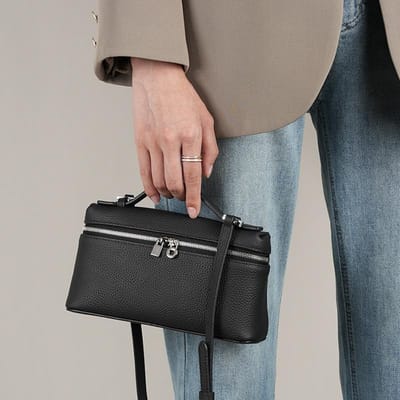 Strikte Selectie van Toplaag Leer Lunchbox Leer Dames Tas Draagtas Box Tas Crossbody zwart