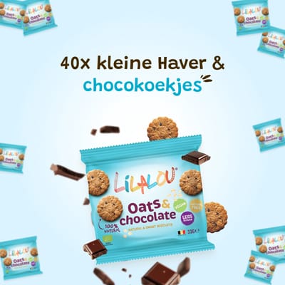 40x LilaLou Biscuits Haver & chocoladekoekjes 33g - Bio, vegan, lactose free & less sugars