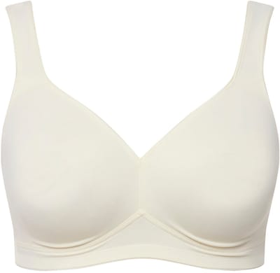 Ulla Popken - Dames - Microvezel-beha voorgevormde cups ademend - Champagne - Maat 95D