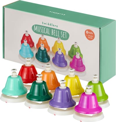 The Twiddlers – Handbellen set - Muziekbellen met liedjesboek - 8-delige set