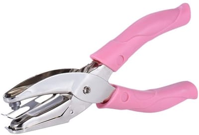 Gatentang voor papier - handgereedschap voor creatief gebruik - roze grip