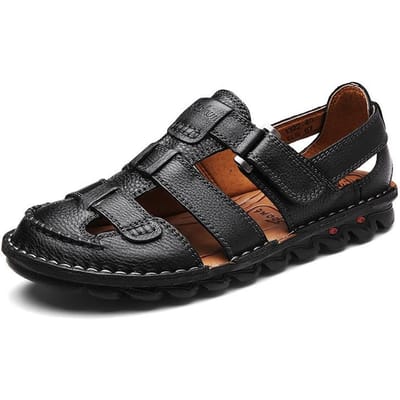 Zomer Herensandalen Grote Maat Echt Lederen Sandalen Casual Mode Herensandalen Papa Oude Mannenschoenen Herensandalen 45
