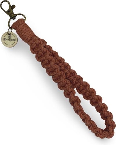 Polskoord Sleutelhanger - Rood/Roestbruin - Katoenkoord - Handgemaakt in ons Macramé Atelier - Prijs per Stuk - Inclusief Verzendkosten