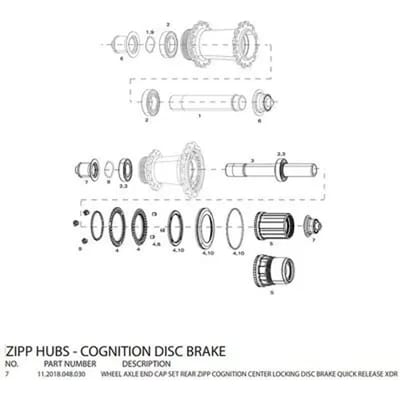 Asuiteinden achterwiel Zipp Cognition DB XDR (x2)