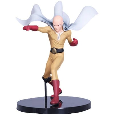 14CM Anime Figuur ONE PUNCH-MAN Saitama Vechtende Staande Figuur Speelgoed PVC Randproduct Verzamelsieraad Kleine Sculptuur Tafeldecoratie With box beige
