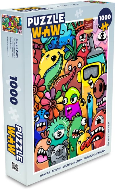 Puzzel Monster - Patroon - Groente - Bloemen - Regenboog - Kinderen - Legpuzzel - Puzzel 1000 stukjes volwassenen