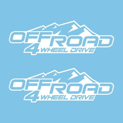 4x4 Off Road Stickers Zilver 2 Stuks Waterdicht Buiten Adhesief voor Auto