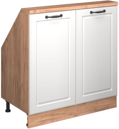 Vicco R-Line Keukenkast voor schuine wand – 80 cm met 2 deuren Wit landhuis/gouden eik