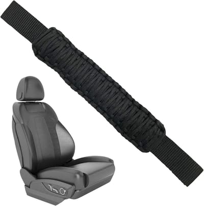 Autohandgrepen - Paracord Handgrepen - Veiliger Rijden - Antislip Geweven - 30 cm - Zwart