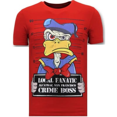 Luxe Heren T shirt - Alcatraz Prisoner - Rood