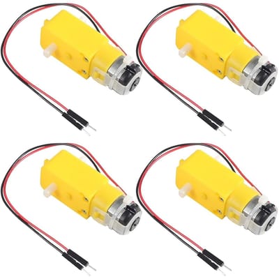 4 Stuks DC 3-6V Transmissiemotor met Dubbele As voor DIY Slimme Auto Robot - 200RPM, Motoren voor Modelbouw en Elektronica