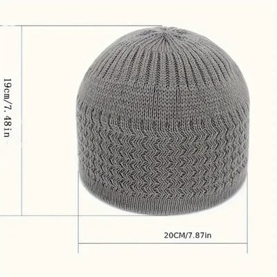 Bovista Kufi - Gebedshoed - Islam - Alhamdulillah - Islamitische Kleding - Moslim Kleding - Bruin + Grijs + Zwart - 3pc