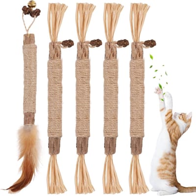 Natuurlijke Kattenkauwsticks met Catnip, Versterkt Tandgezondheid en Vermindert Verveling voor Katten