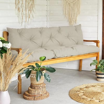 Tuinbankkussen - Zitkussen Rugkussen - Buiten Ontspannen - Gerecycled Materiaal - 100x50x50 cm - Beige