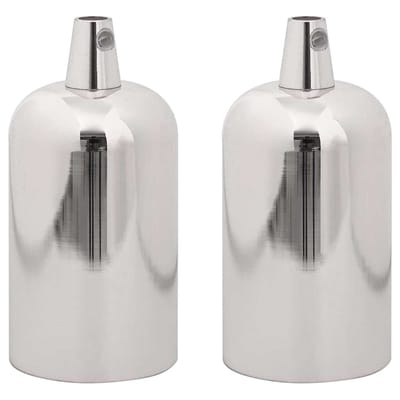 vidaXL Lamphouders 2 st nikkel satijn E27