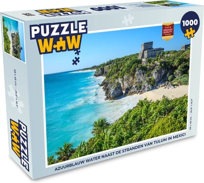 Puzzel Azuurblauw water naast de stranden van Tulum in Mexico - Legpuzzel - Puzzel 1000 stukjes volwassenen