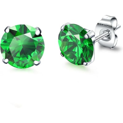 G23 Titanium Hypoallergeen Zirkonia Tiny Stud Oorbellen Nikkelvrij voor Gevoelige Oren Vrouwen Tiener Meisjes green