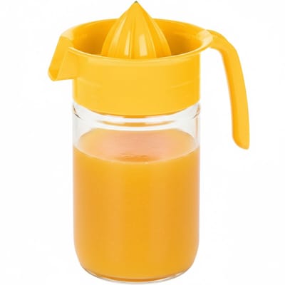 Excellent Houseware Sinaasappelpers/citruspers - Handmatig - geel- transparant glas - 19 x 10 cm