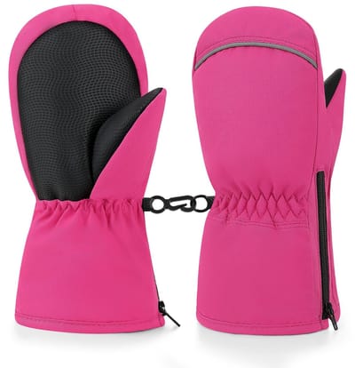 JHUBERS- Skihandschoenen Kind - Waterdicht - Thermische Handschoenen - Fluwelen Voering - Antislip - Ritssluiting - Warm en Winddicht - Winterhandschoenen