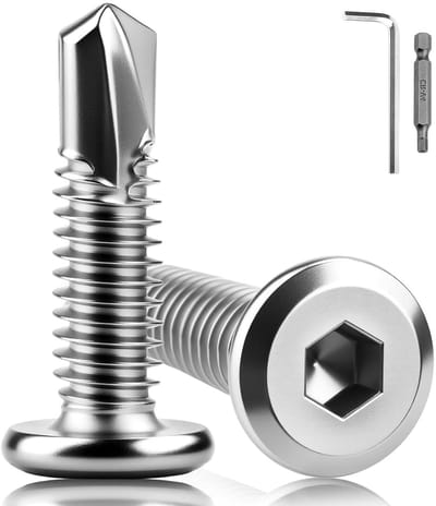 Set van 80 zelftappende schroeven M5.5 x 16 mm in roestvrij staal, ideaal voor plaatverbindingen en constructies