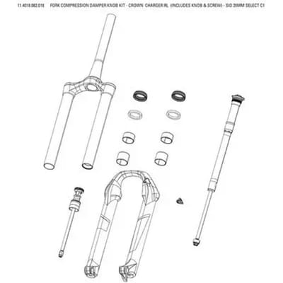 Compressiewiel kit Rockshox Crown Charger Rl Sid 35mm Select C1 2021]