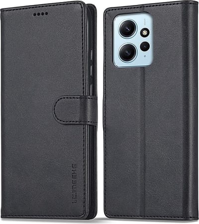 LC.IMEEKE Hoesje - Geschikt voor Xiaomi Redmi Note 12 4G Hoesje - LC.IMEEKE Luxe Book Case - Zwart