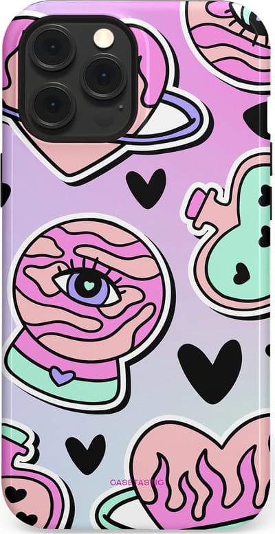 Casetastic Hoesje Geschikt voor Apple iPhone 12 Pro Max Magsafe - Stijlvolle Beschermende Duo-layer Case - Pastel Popart