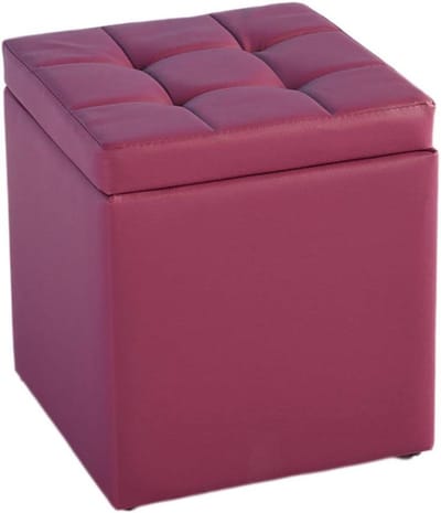 Opbergpoef - Zitkruk - Ruimte Besparen - Verborgen Opbergvak - 30 x 30 x 35 cm - Paars