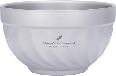 Dubbelwandige Titanium Kommen 500ml & 800ml voor Havermout, Soep en Rijst - Ultralicht en Draagbaar Kampeergerei