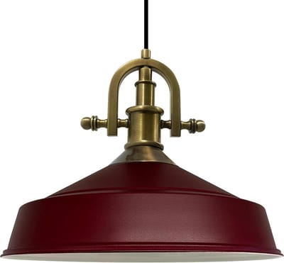 Bamyum Asletl-Marine Hanglamp Industrieel Vintage Ø40 cm, Vintage Lamppendel, Bordeaux Metalen Hanglamp
