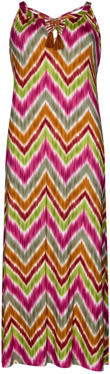 Pastunette Jurk Watercolor Chevron - Viscose - Mouwloos - Lang - Maat 36