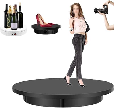 Elektrische Draaitafel - Draaibaar Display - Productpresentatie - 100 Kg Laadvermogen - 52cm Diameter - Zwart