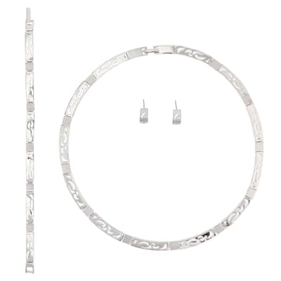Behave – sieradenset – zilverkleurig – glans-mat – modern – geometrisch – stijlvol