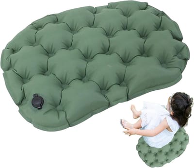 Draagbare Opblaasbare Zitkussen – Licht & Comfortabel Ondersteunend Kussen – Compact Reiskussen voor Stadion, Zwangere Vrouwen, Eettafel & Binnen 25x36cm