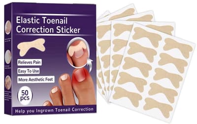 50 Stuks Ingroeiende Teennagel Corrector Stickers - Anti-Roll Nagelcorrectie Plakband voor Teennagels - Inclusief Plakmiddel en Correctiepleisters voor Ingegroeide Nagels