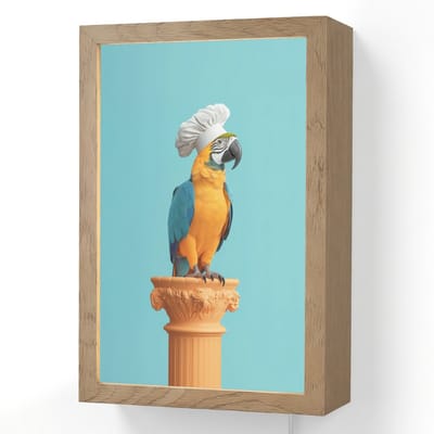 Wandlamp 20x30 cm - Oplaadbaar - Papegaai - Koksmuts - Grappig - Vogel - Wandlampen binnen woonkamer - Slaapkamer lamp met kabel - Decoratieve nachtlamp - Vloerlamp snoer