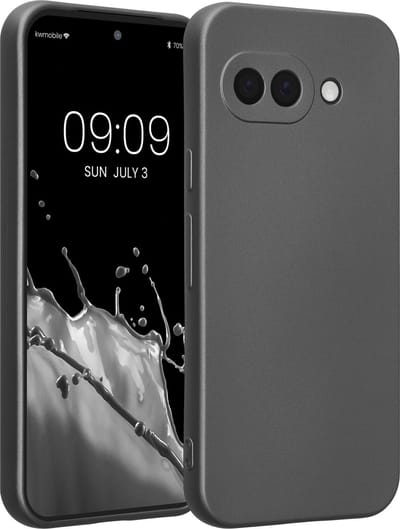 kwmobile metallic telefoonhoesje van TPU - geschikt voor Google Pixel 9a - Flexible case voor smartphone - In metallic grijs