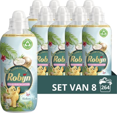 Robijn Collections Kokos Sensation Wasverzachter - 8 x 33 wasbeurten - Voordeelverpakking