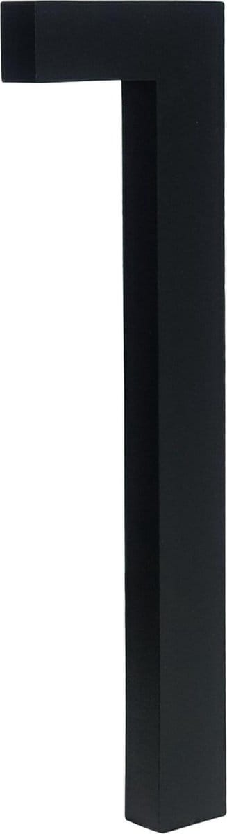 Milano Black Huisnummer 1 - 10 cm hoog - Aluminium - Zwart Modern Huisnummer - Zwart Huisnummer - Huisnummer Zwart - Gratis verzending - 100mm hoog