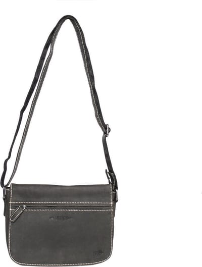 Arrigo - Schoudertassen Vrouw - Buffelleer - Crossbody - Zwart