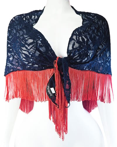 BamBella ® - Sjaal - heup sjaaltje - Buikdans feest kant omslag doek zwart rood