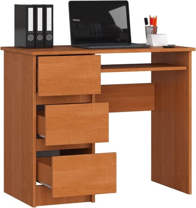 Bureau met Lades - Werkplek Bureau - Thuiswerken Kantoor - Uitschuifbaar Toetsenbordblad - 90x77x50 cm - Eiken Decor