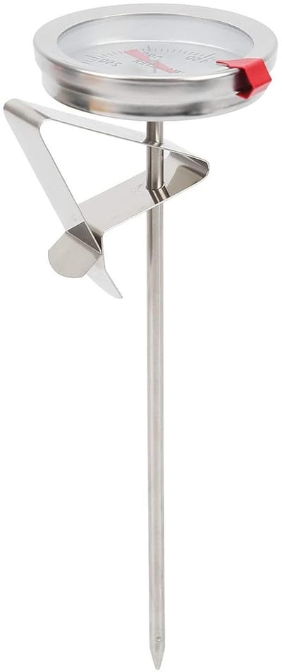 Frituurthermometer Roestvrijstaal - Olie Thermometer Keuken - Nauwkeurig Koken - Grote Afleesbare Schaal - 15 cm - Zilver