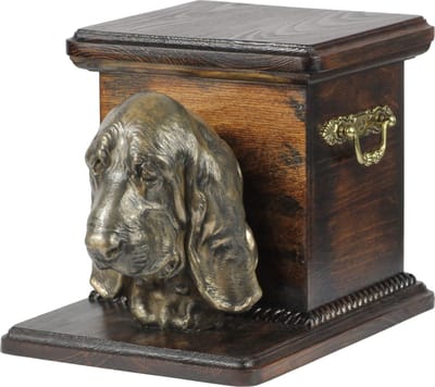 Elegante urn voor Basset Hound met hondenbuste