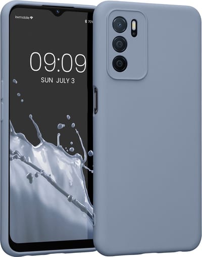 kwmobile telefoonhoesje geschikt voor Oppo A16 / A16s / A54s - Hoesje voor smartphone - Precisie camera uitsnede - TPU back cover in blauwgrijs