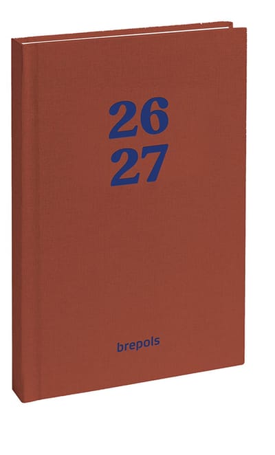 Brepols agenda 2026-2027 - Student RAINBOW - Schoolagenda - 1 week op 2 pagina's - Linnen omslag - Weekoverzicht - Bruin - 9 x 16 cm