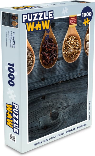 Puzzel Kruiden - Lepels - Hout - Keuken - Specerijen - Industrieel - Legpuzzel - Puzzel 1000 stukjes volwassenen