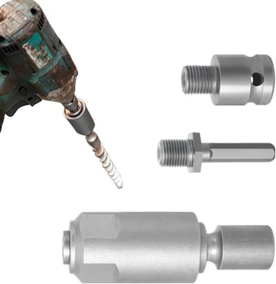Boorhouder Adapter Set - Gereedschap Conversie - Klus Klussen - Universele Compatibiliteit - 10cm Lengte - Zilverkleurig