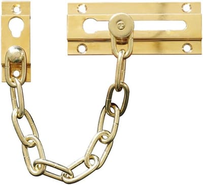 Deurketting Set - Massief Messing Veiligheidsketting - 1 Stuk - Smal Ontwerp Diefstalbeveiliging - Voor Alle Deurtypen Woning en Kantoor - Goud